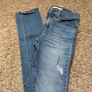 Levi's Women's Distressed Blue Skinny Jeans